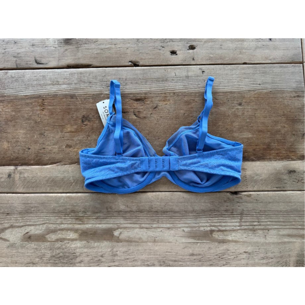 SOMA Dreams Come Blue 32D Unlined Perfect Coverage Stretch Lace T-Shirt Bra - Picture 2 of 2